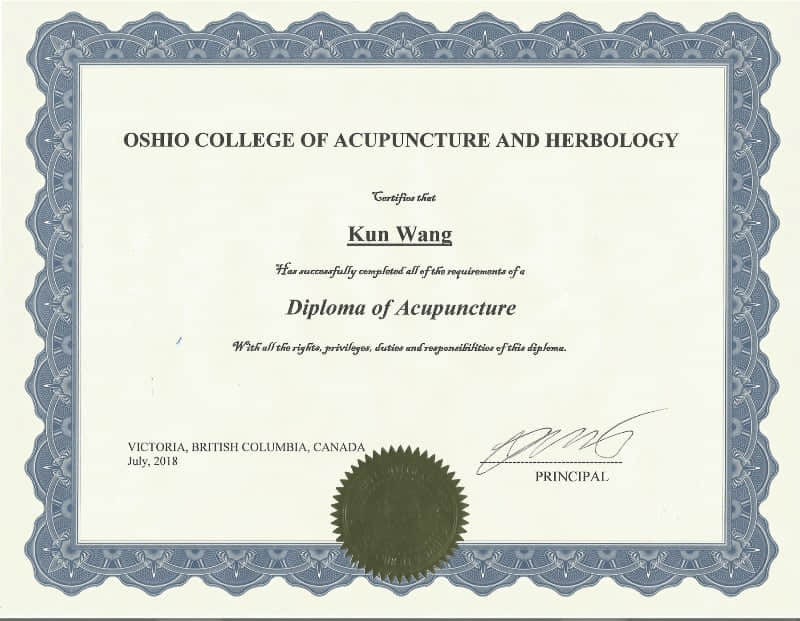 Diploma Certification of Hannah Wang